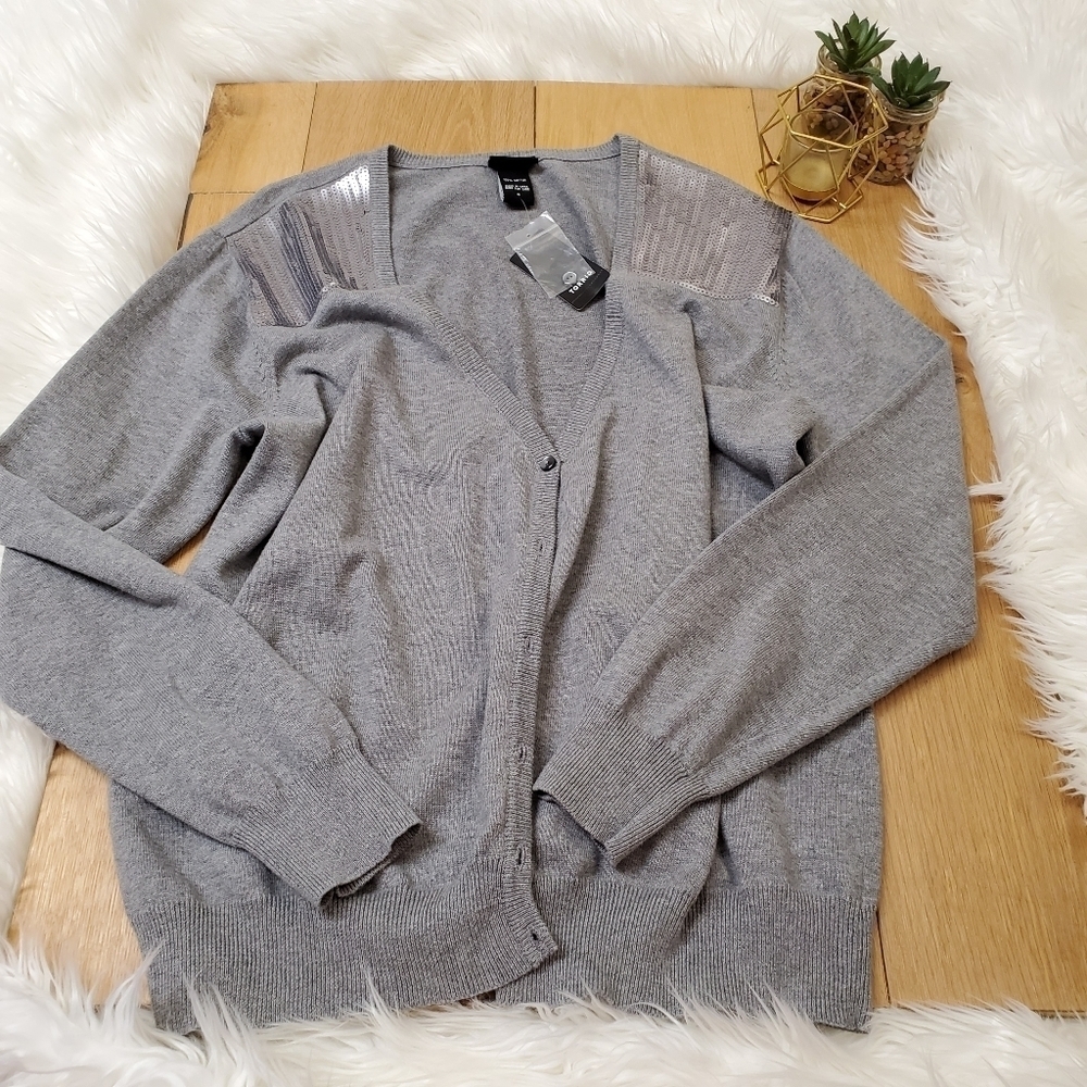 Torrid Gray Sequin Cardigan #936